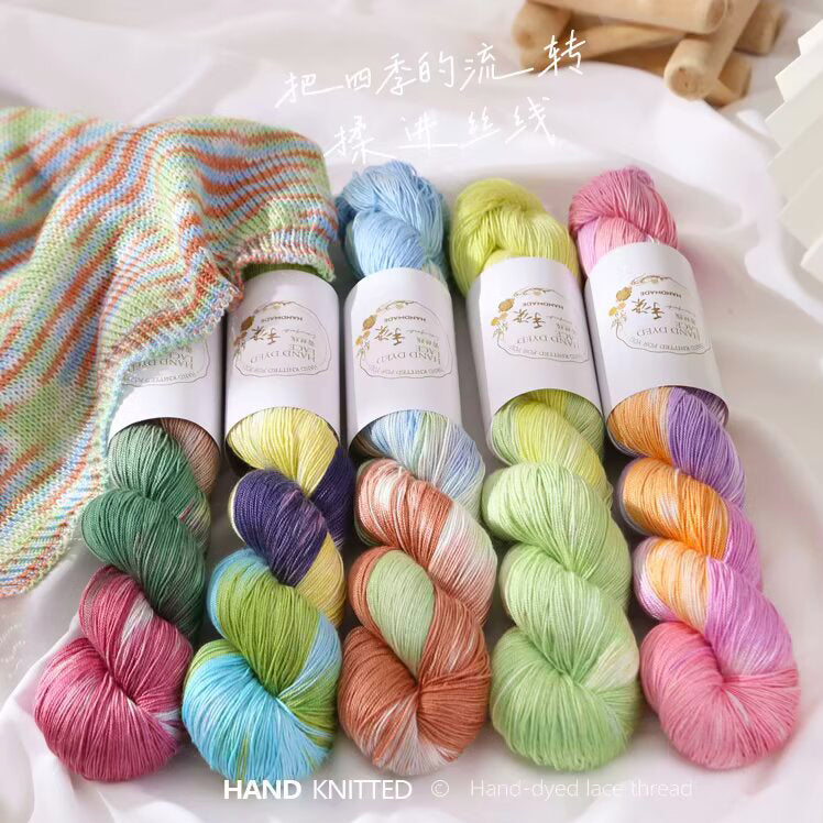 100% Cotton Hand-dyed lace thread【100g / skein】