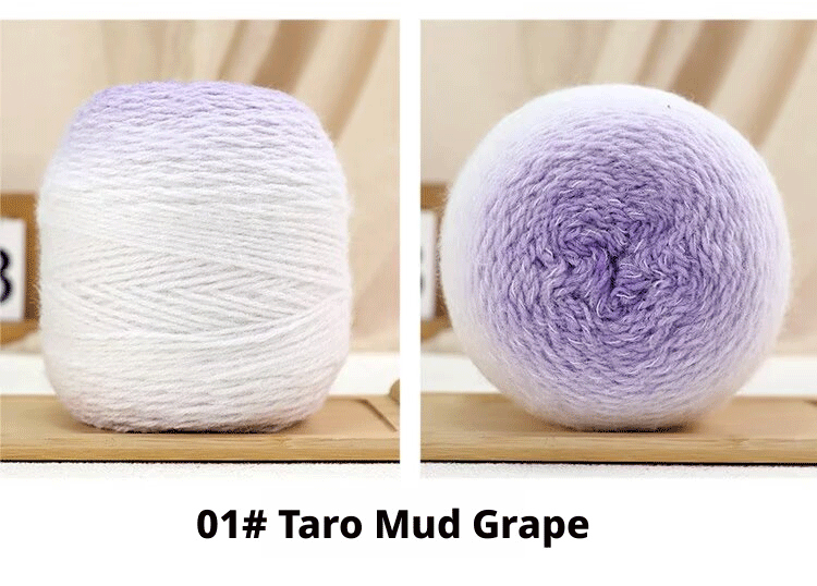 Lightweight mist-colored gradient hand-knitted yarn (200g/ball)