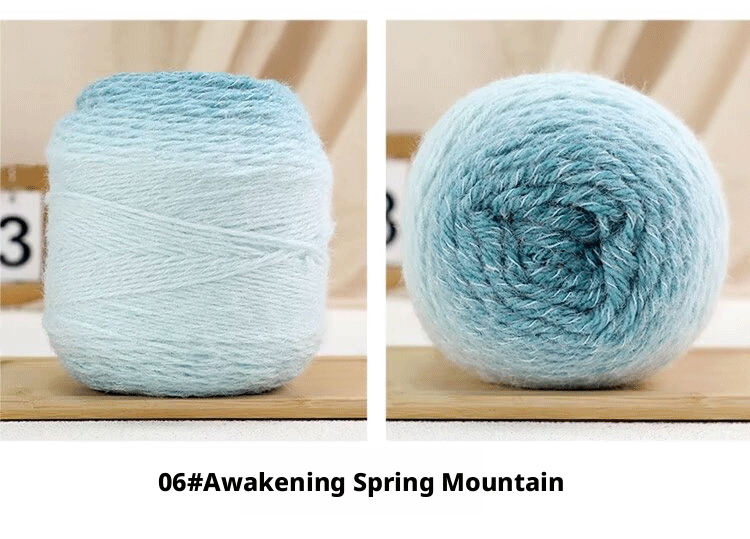 Lightweight mist-colored gradient hand-knitted yarn (200g/ball)