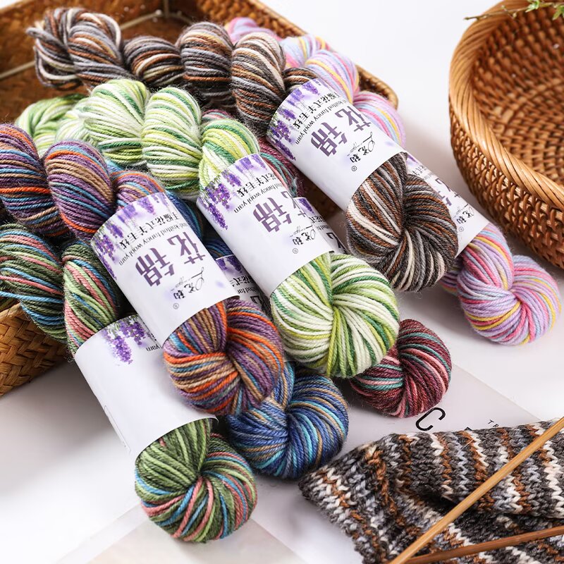 100% Wool Fancy Space-Dyed Yarn [50g/skein]