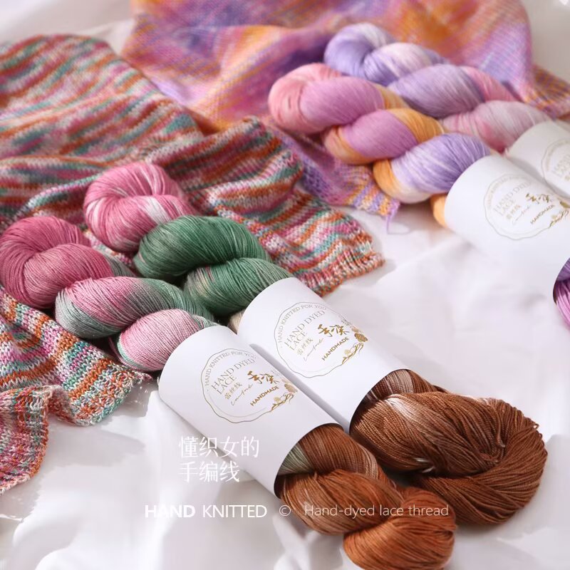 100% Cotton Hand-dyed lace thread【100g / skein】