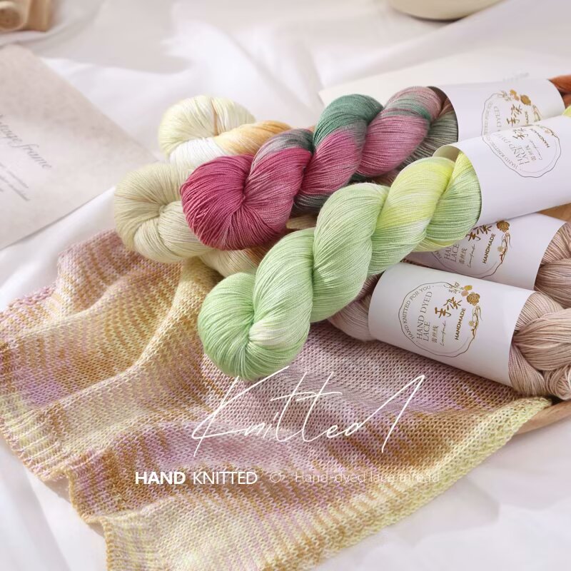 100% Cotton Hand-dyed lace thread【100g / skein】