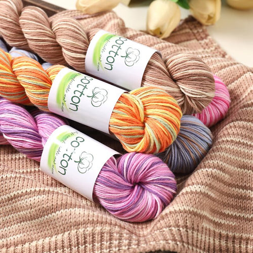 100% Cotton Space Dyed Yarn 【50g/Skein】
